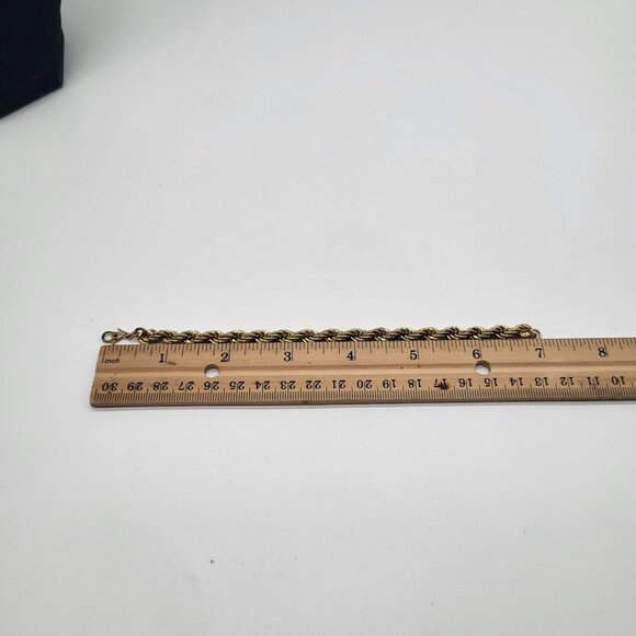 VTG Monet Gold Tone Rope Chain Bracelet - Picture 3 of 8